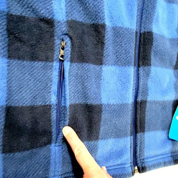 Columbia Fleece Jacket Boys Youth Size Small (8) Zing III Blue Check Zip Front - Picture 5 of 14